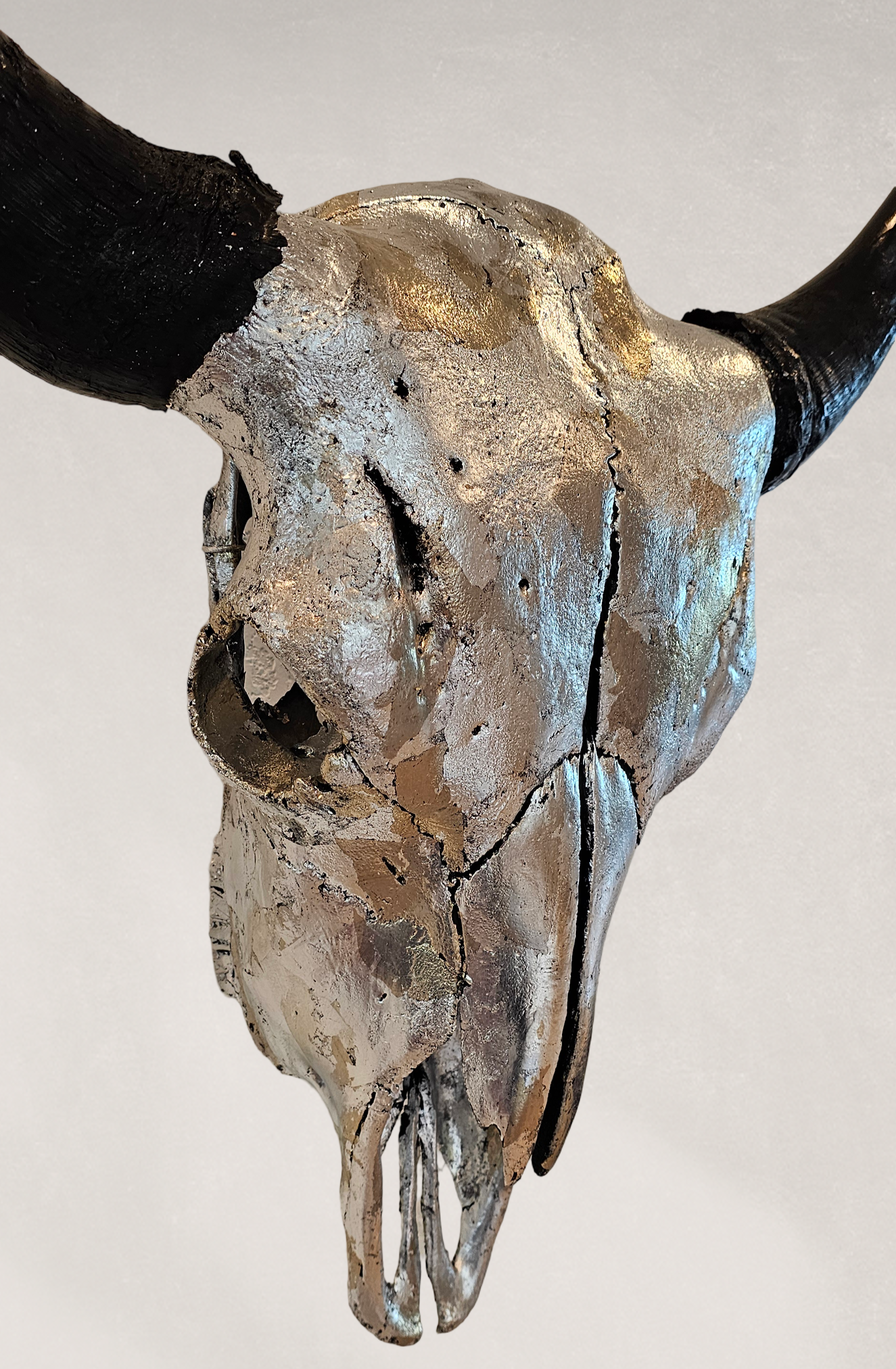 Buffalo Skull – Palladium, Silver, and Pewter Gilded Skull #2