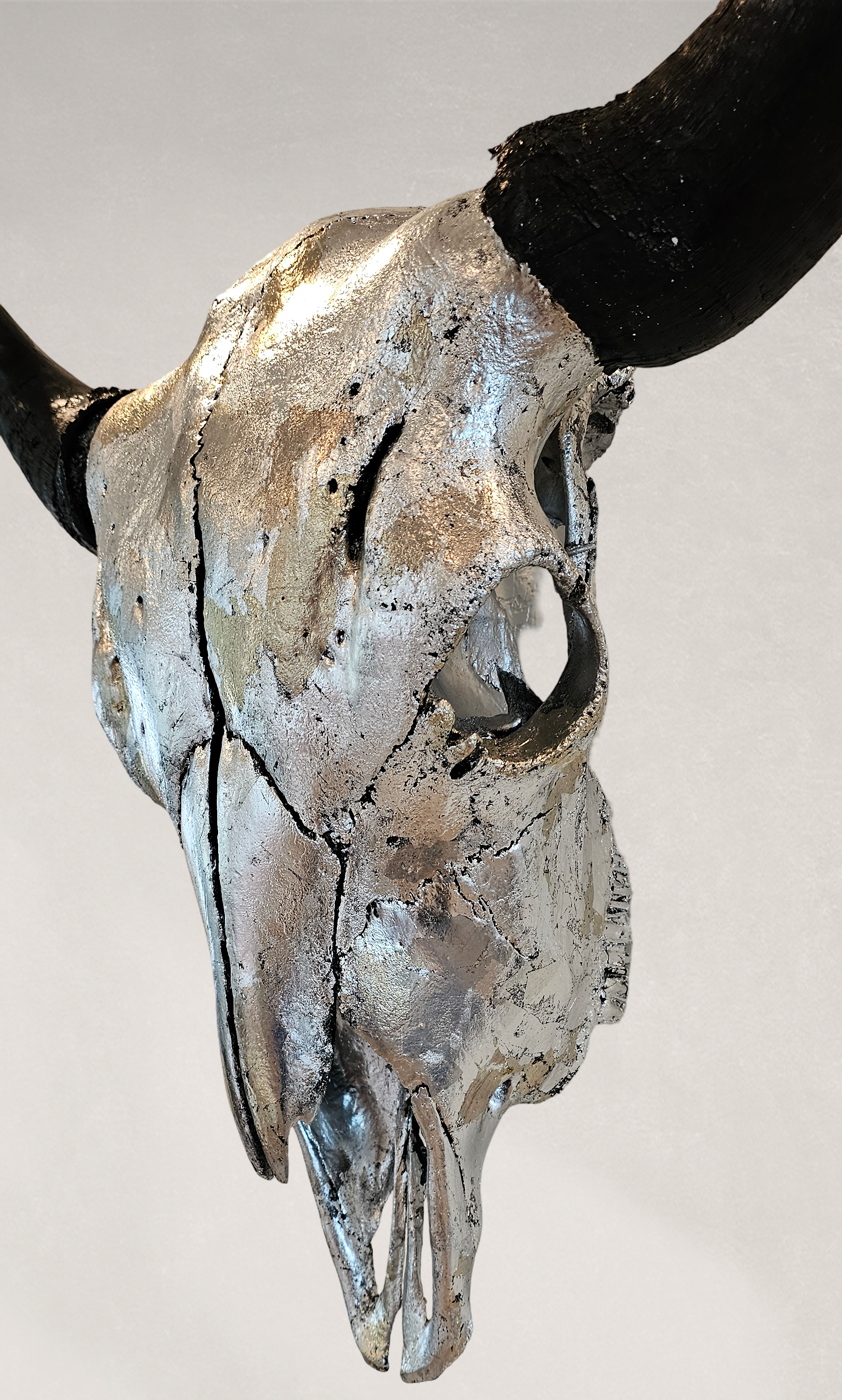 Buffalo Skull – Palladium, Silver, and Pewter Gilded Skull #2