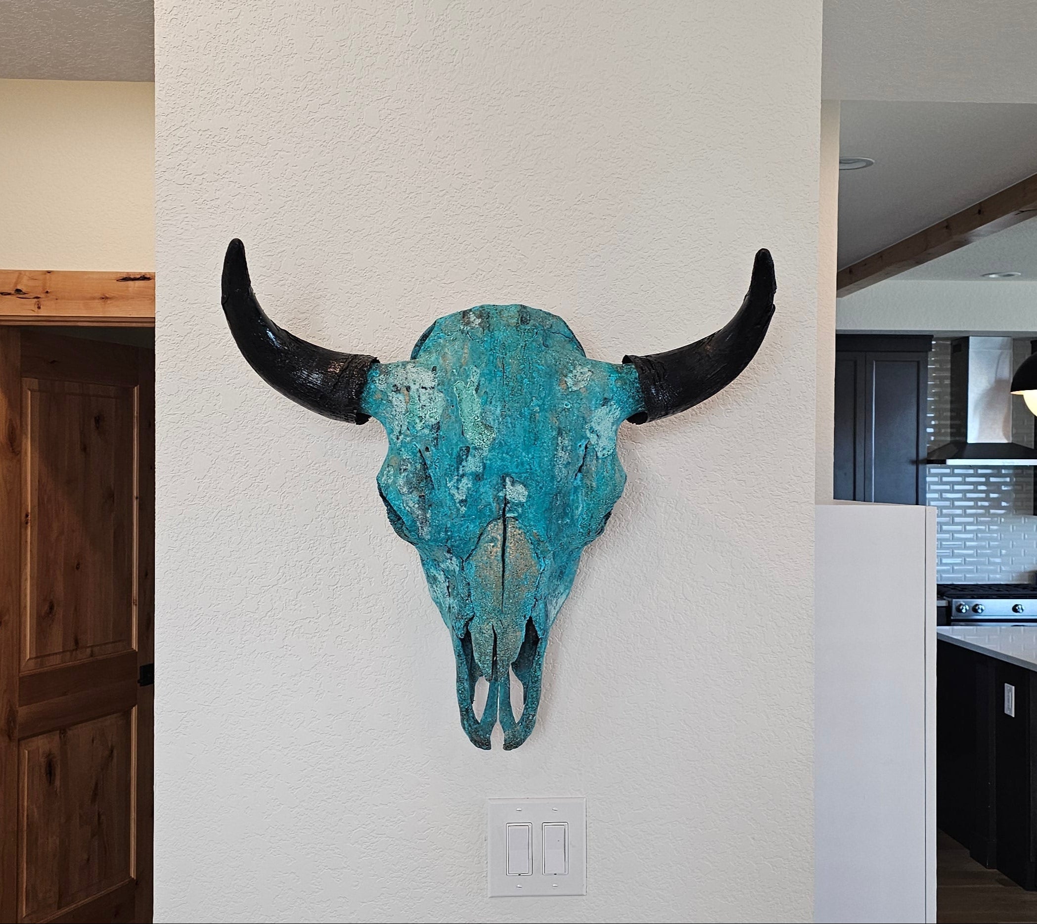 Buffalo Skull - Copper Leaf Gilded Skull & Patinated