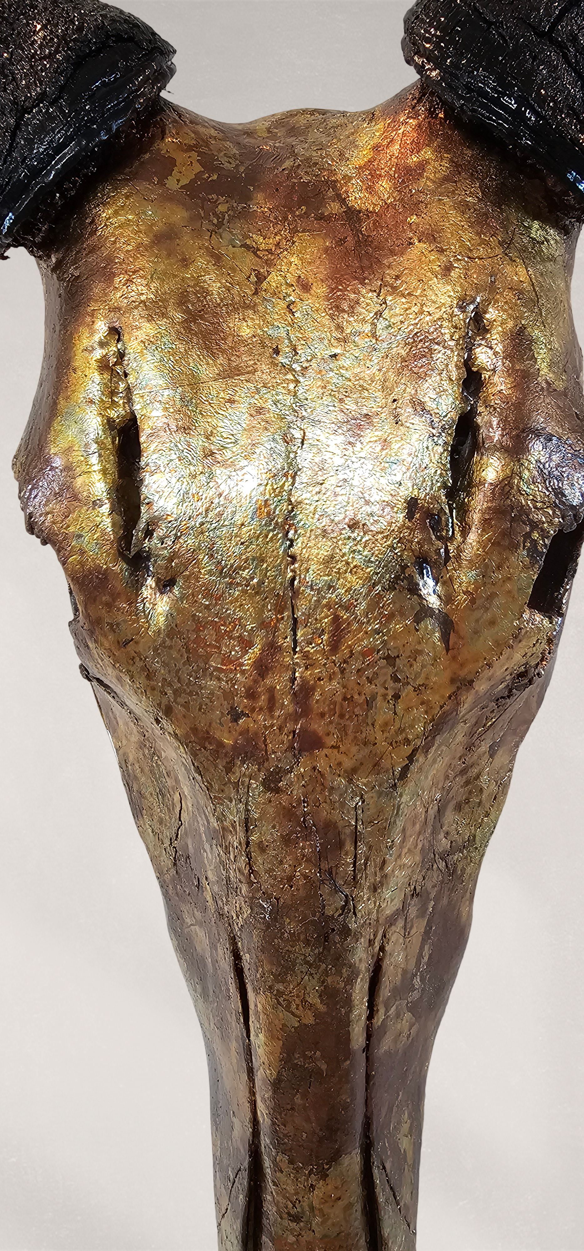 Wildebeest Skull- Antique Bronze Gilded Skull