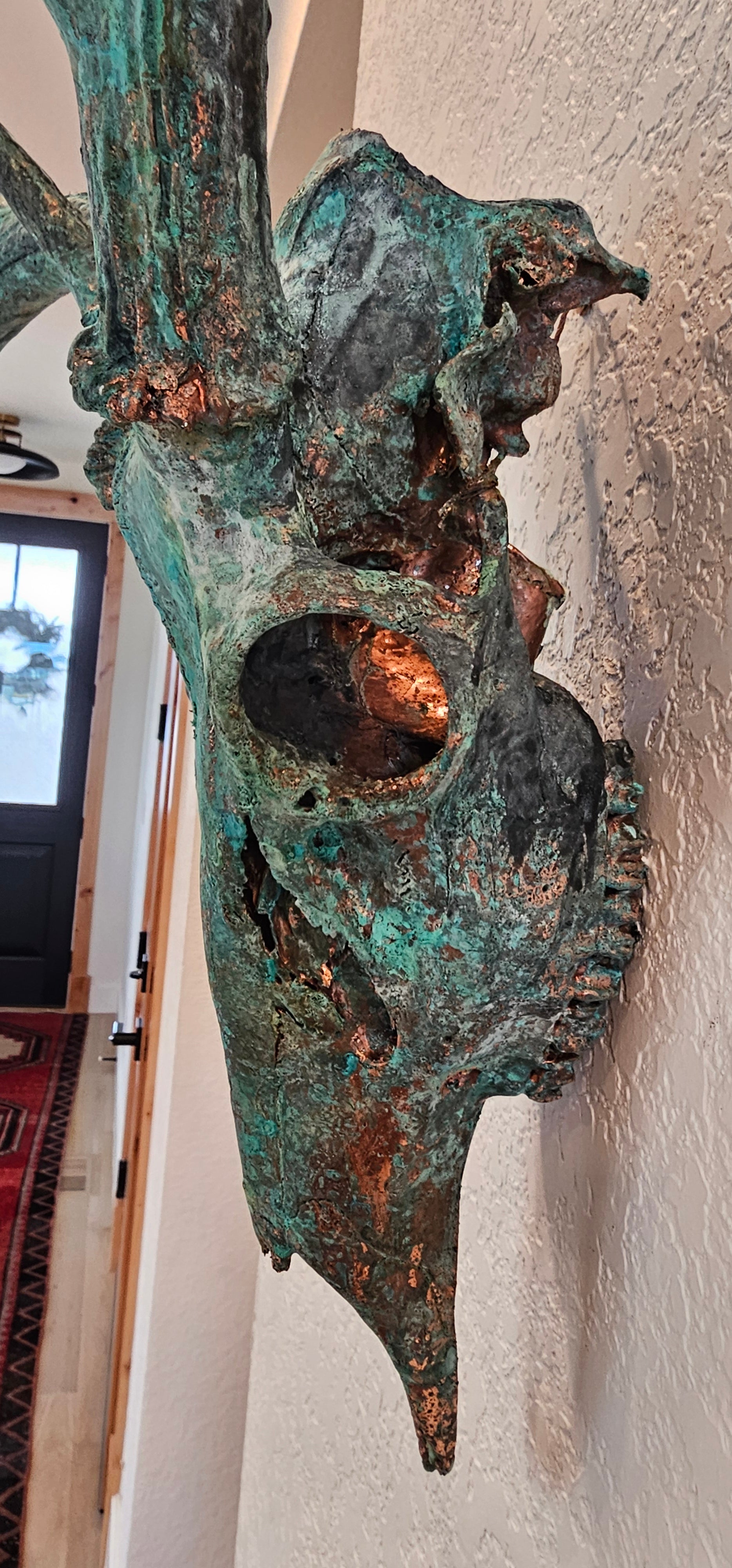 Copper Leaf Gilded & Patinated 10pt Whitetail Deer Skull