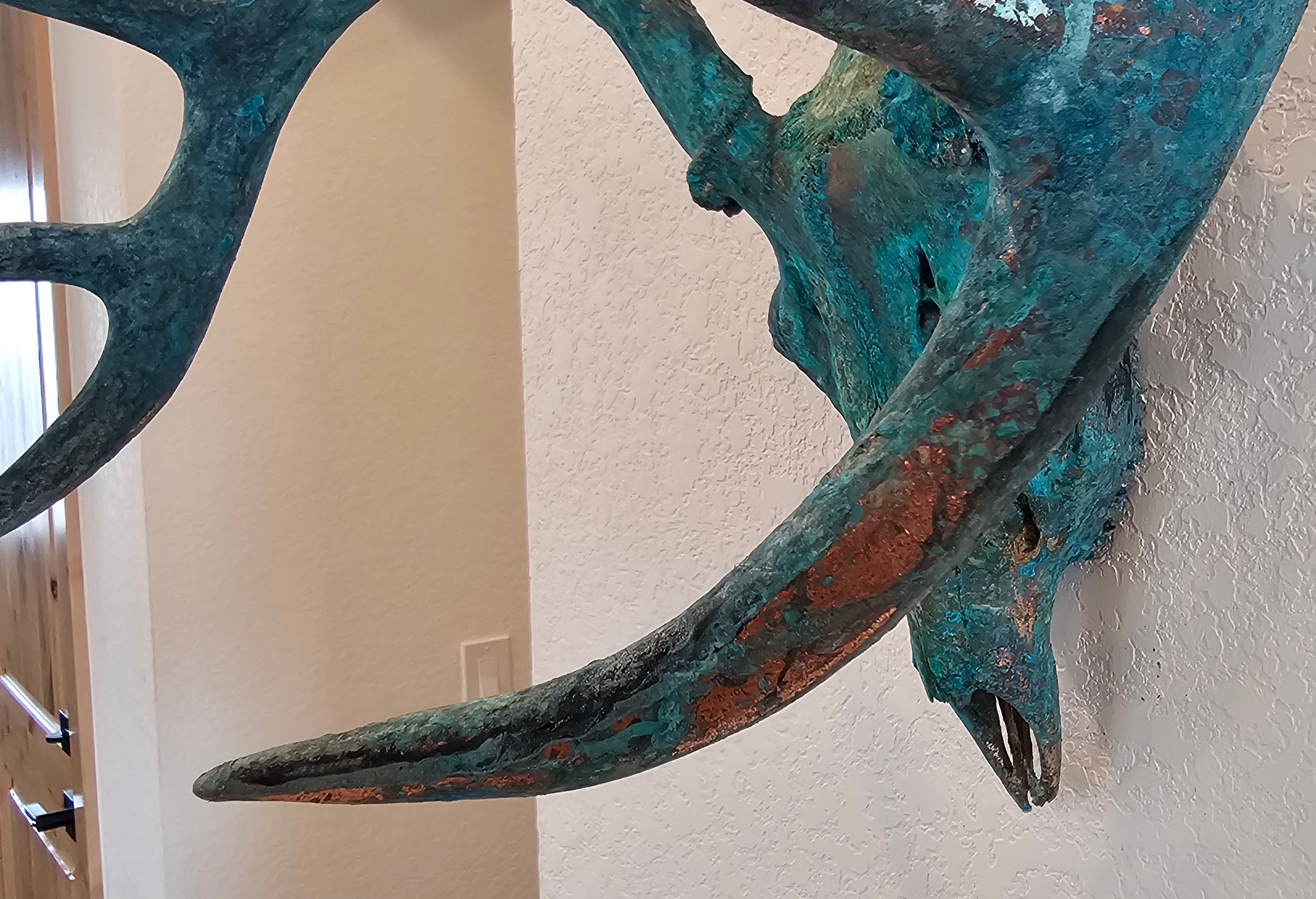 Copper Leaf Gilded & Patinated 10pt Whitetail Deer Skull