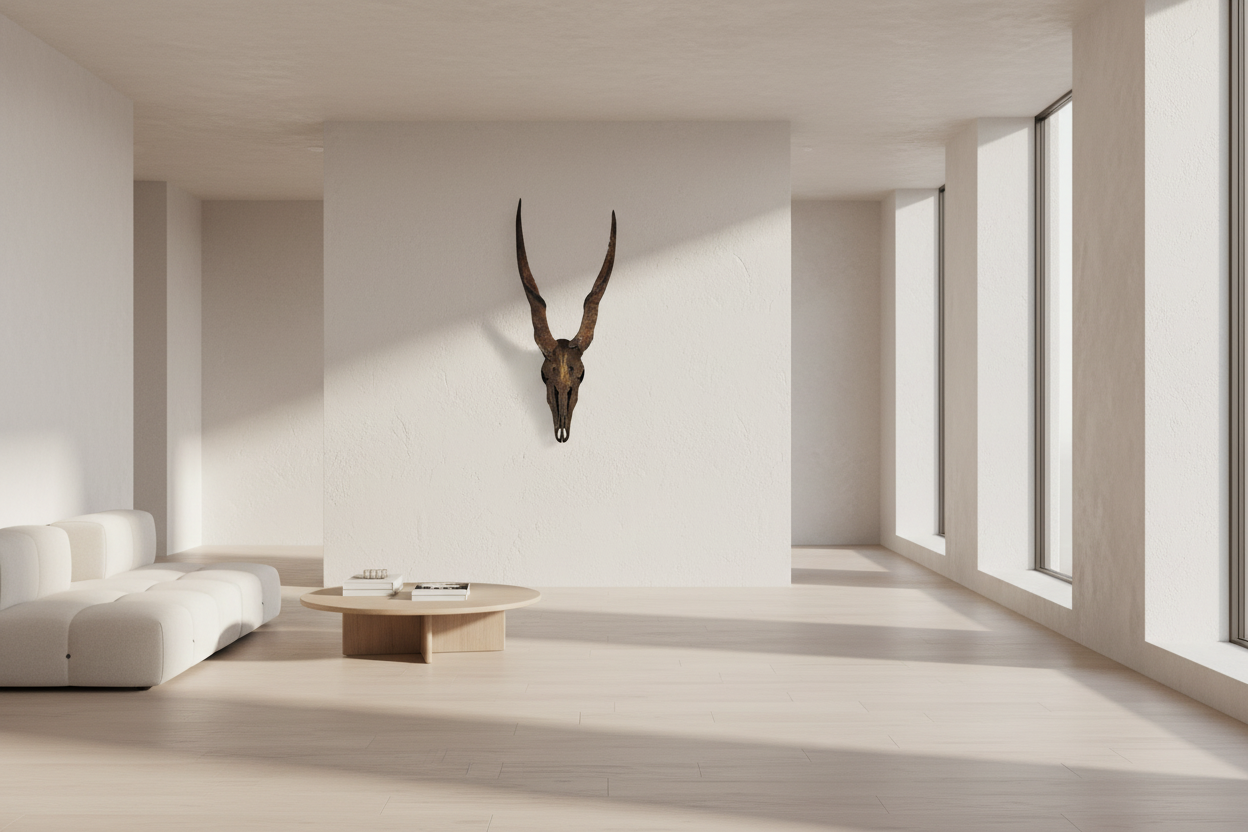 Gold Leafed & Rusted Real Eland Skull