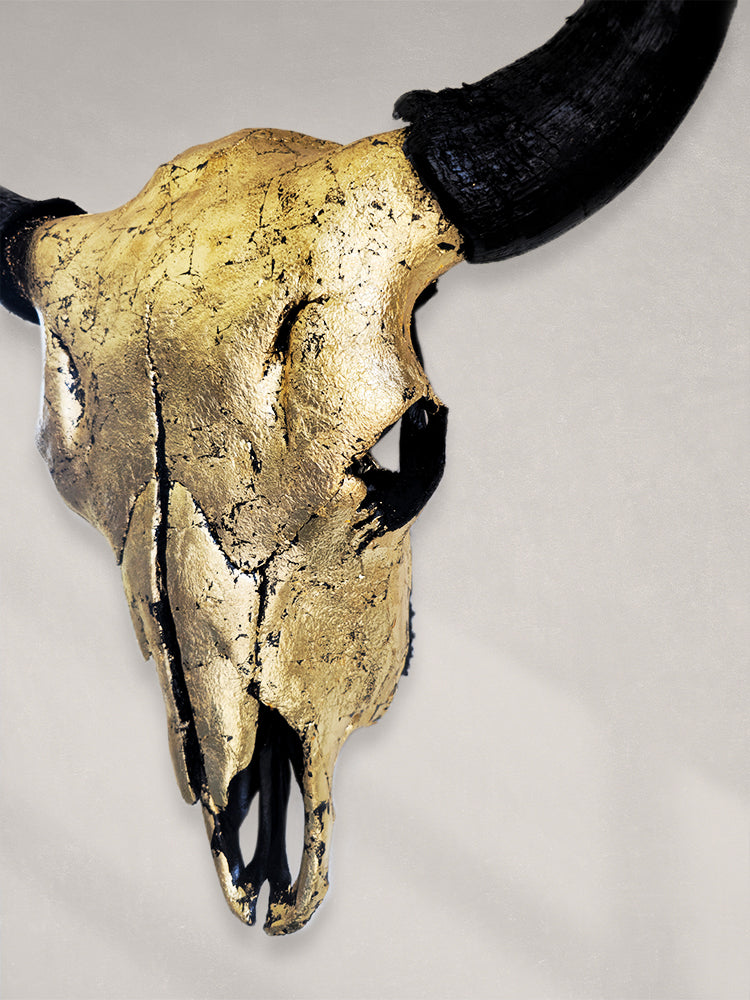 Buffalo Skull – 23K Gold Gilded Buffalo Skull
