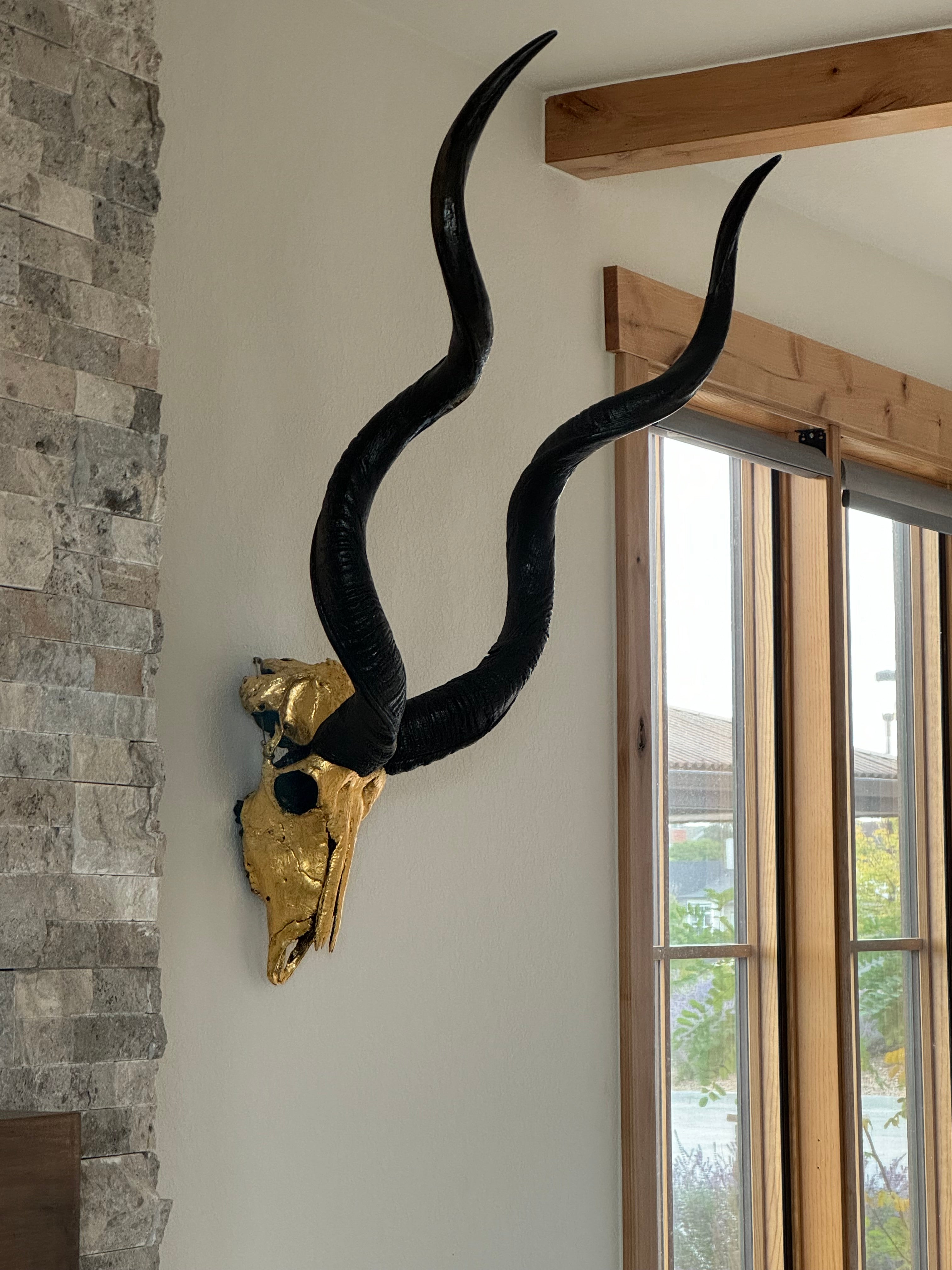Kudu Skull – 24K Gold Gilded Skull