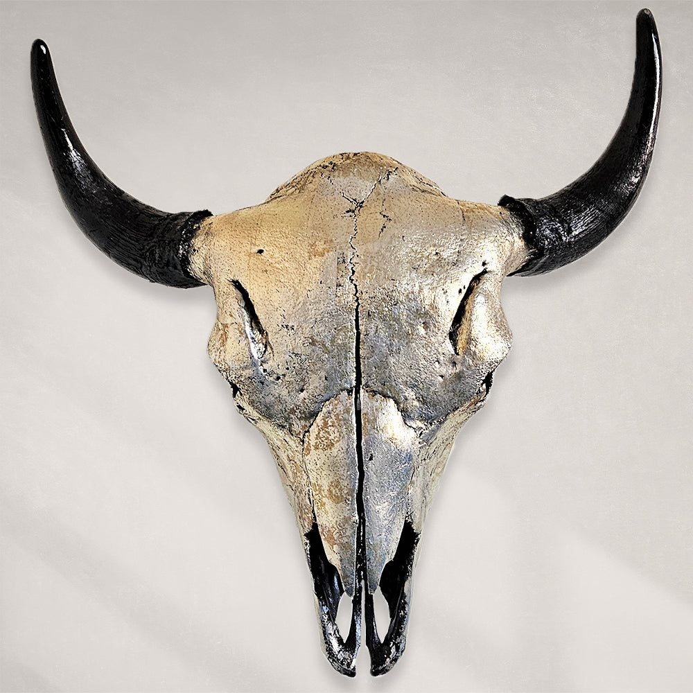 Buffalo Skull – Pewter Gilded Skull