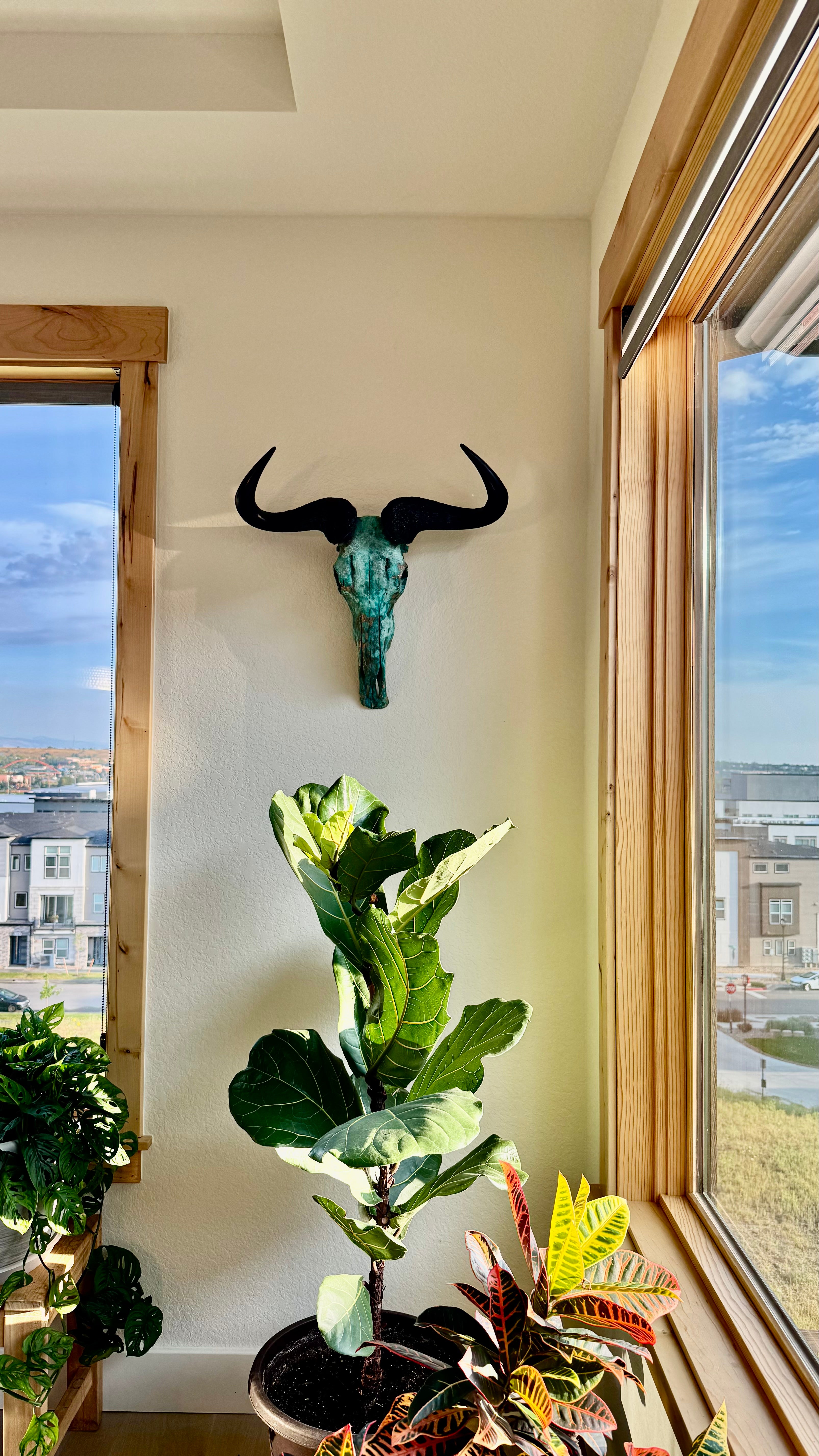 Wildebeest Skull - Copper Leaf Gilded & Patinated Skull