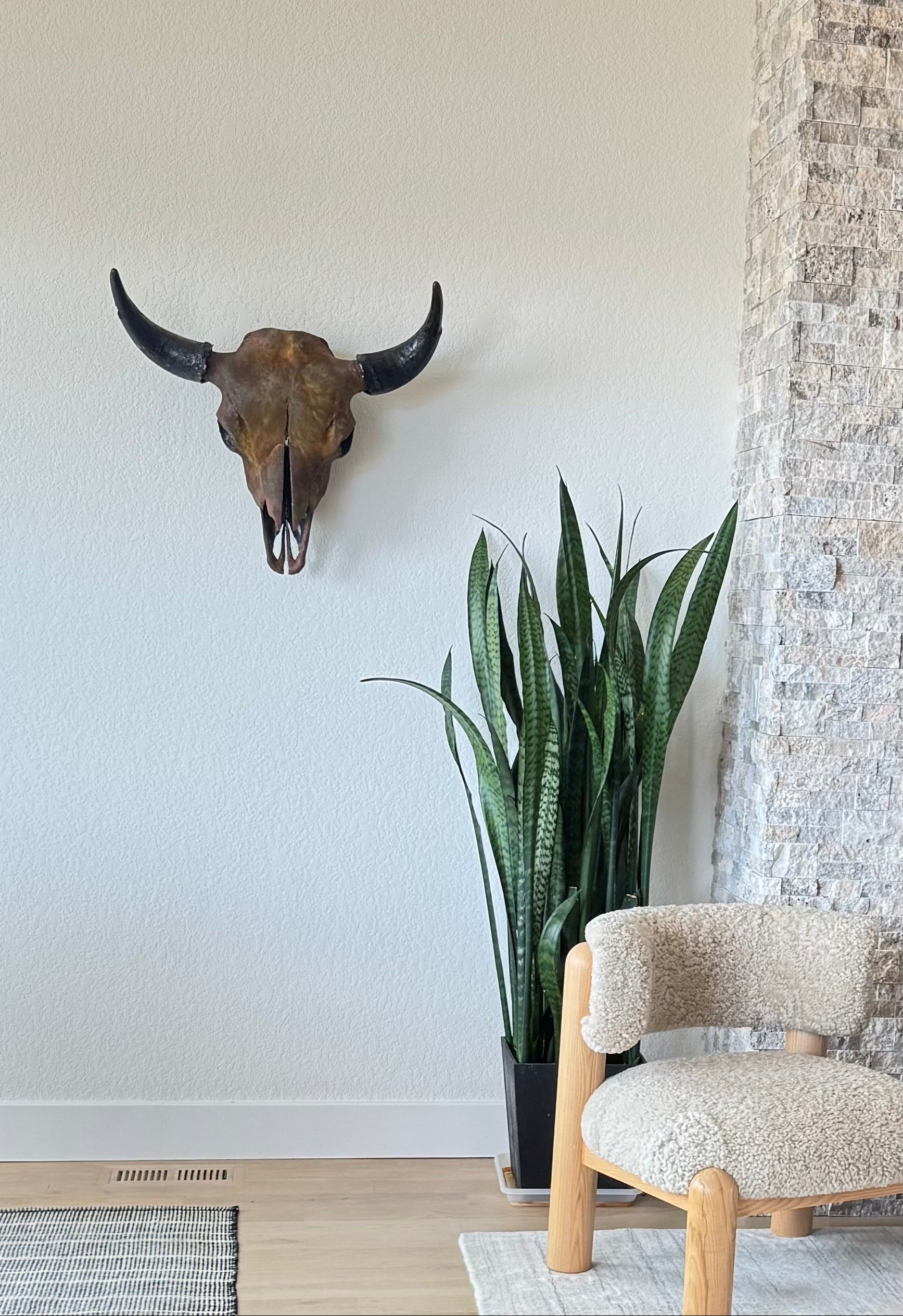 Gold Leafed & Rusted Buffalo Skull