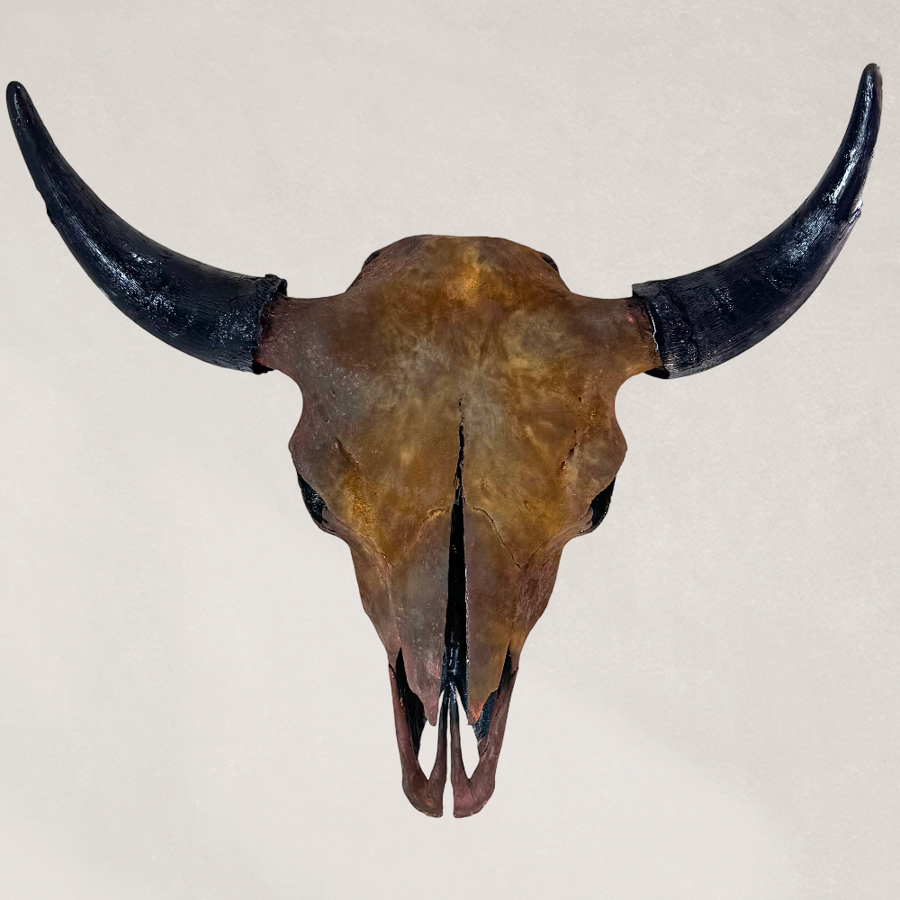 Gold Leafed & Rusted Buffalo Skull
