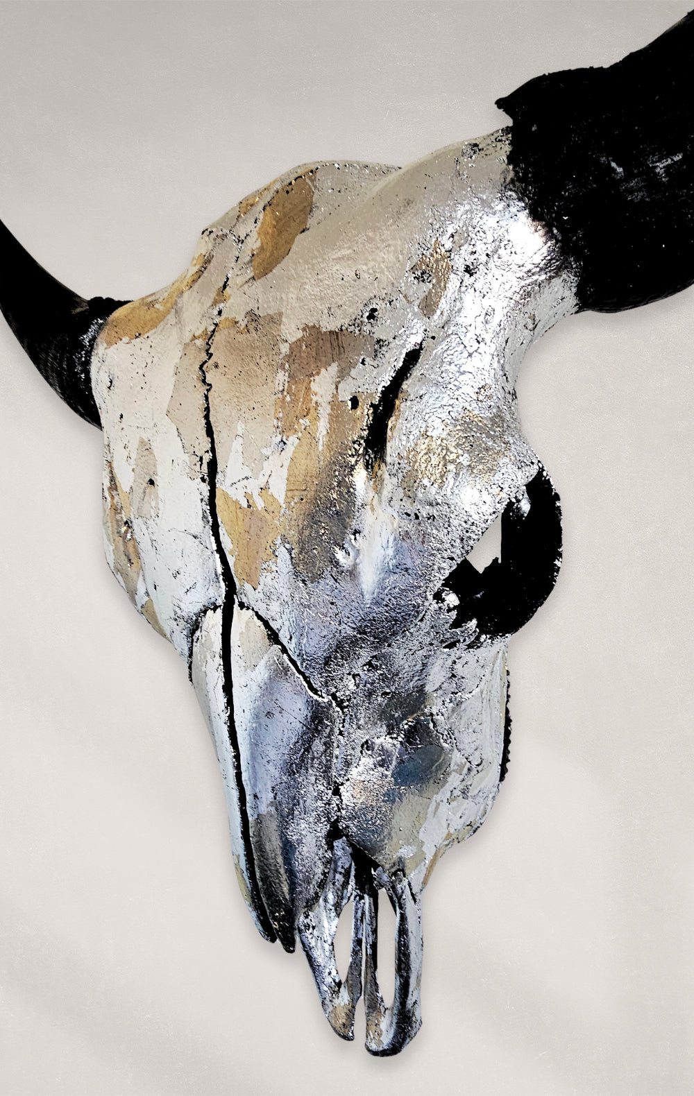 Buffalo Skull – Palladium, Silver, and Pewter Gilded Skull #1