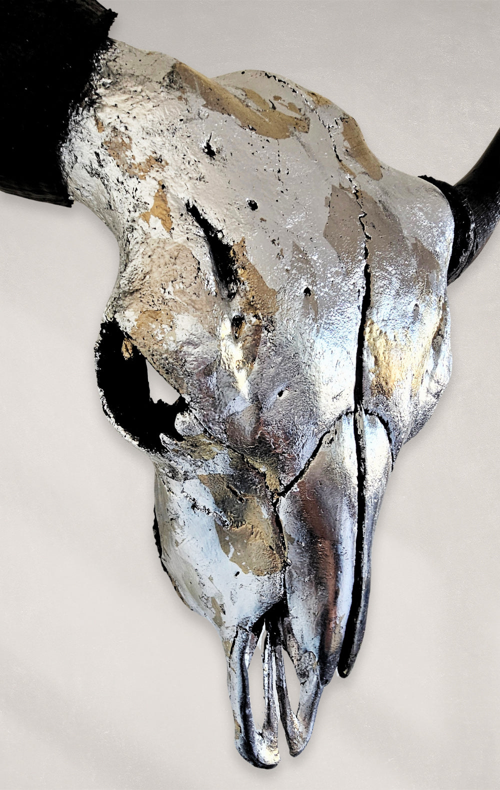 Buffalo Skull – Palladium, Silver, and Pewter Gilded Skull #1