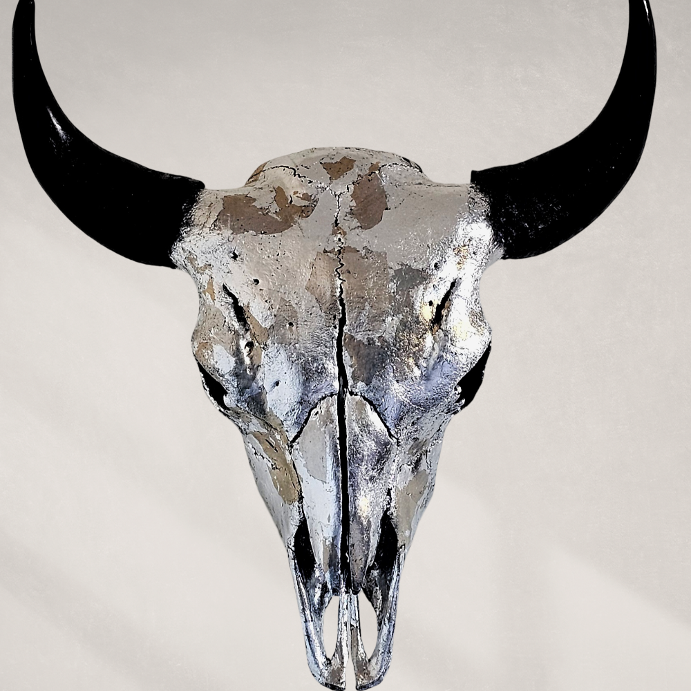 Buffalo Skull – Palladium, Silver, and Pewter Gilded Skull #1