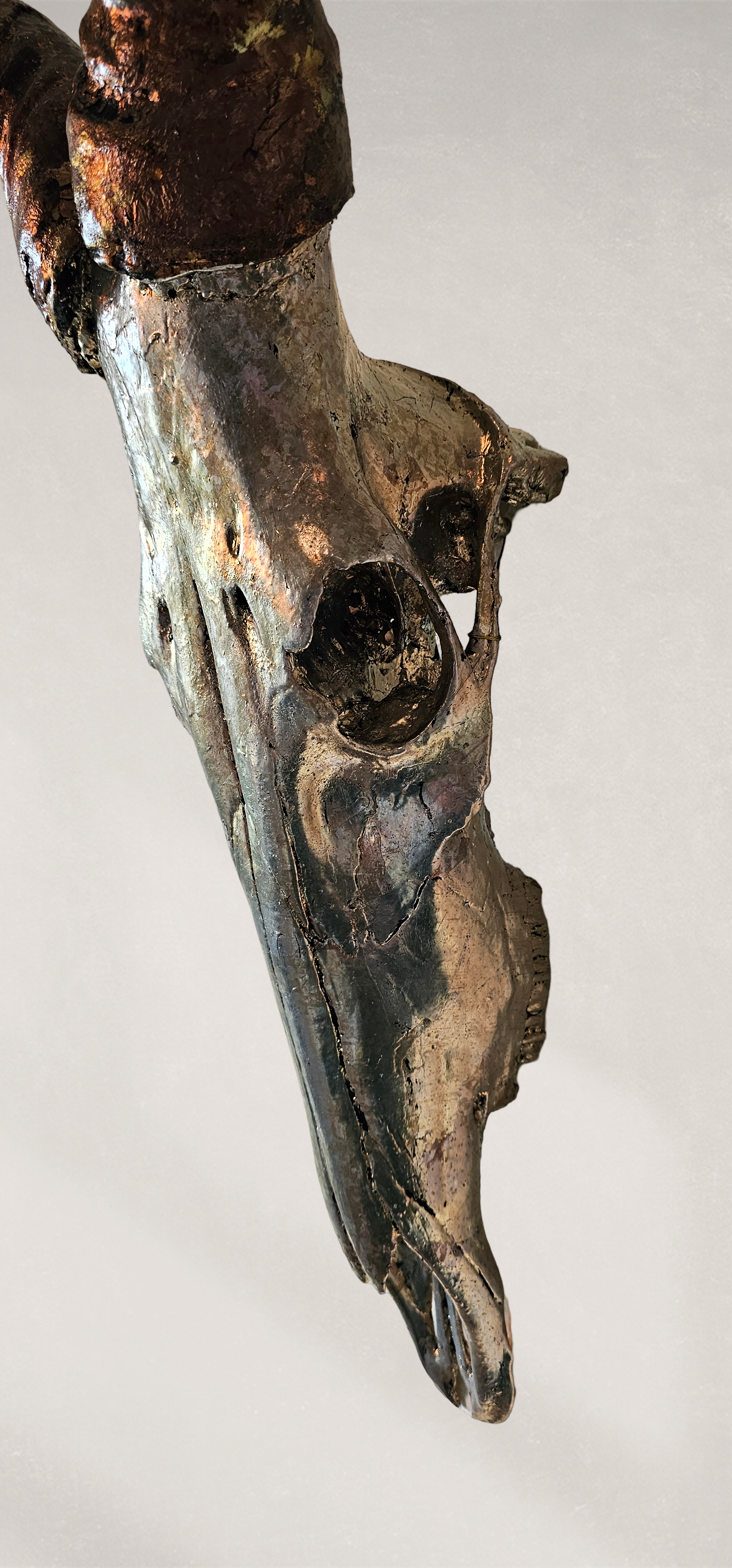 Hartebeest Skull – Pewter Leafed Hartebeest Skull with Bronze Leafed Horns