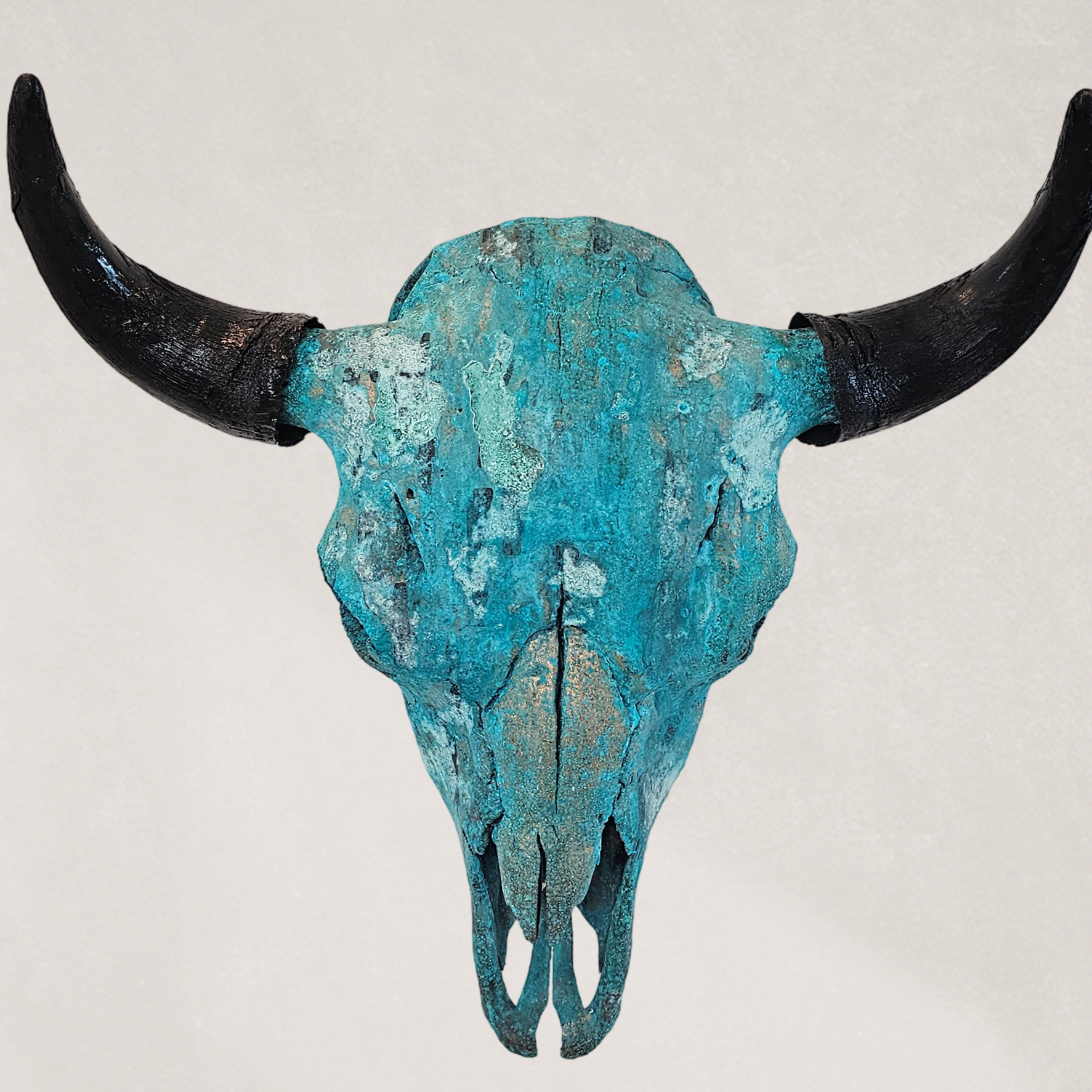 Buffalo Skull - Copper Leaf Gilded Skull & Patinated