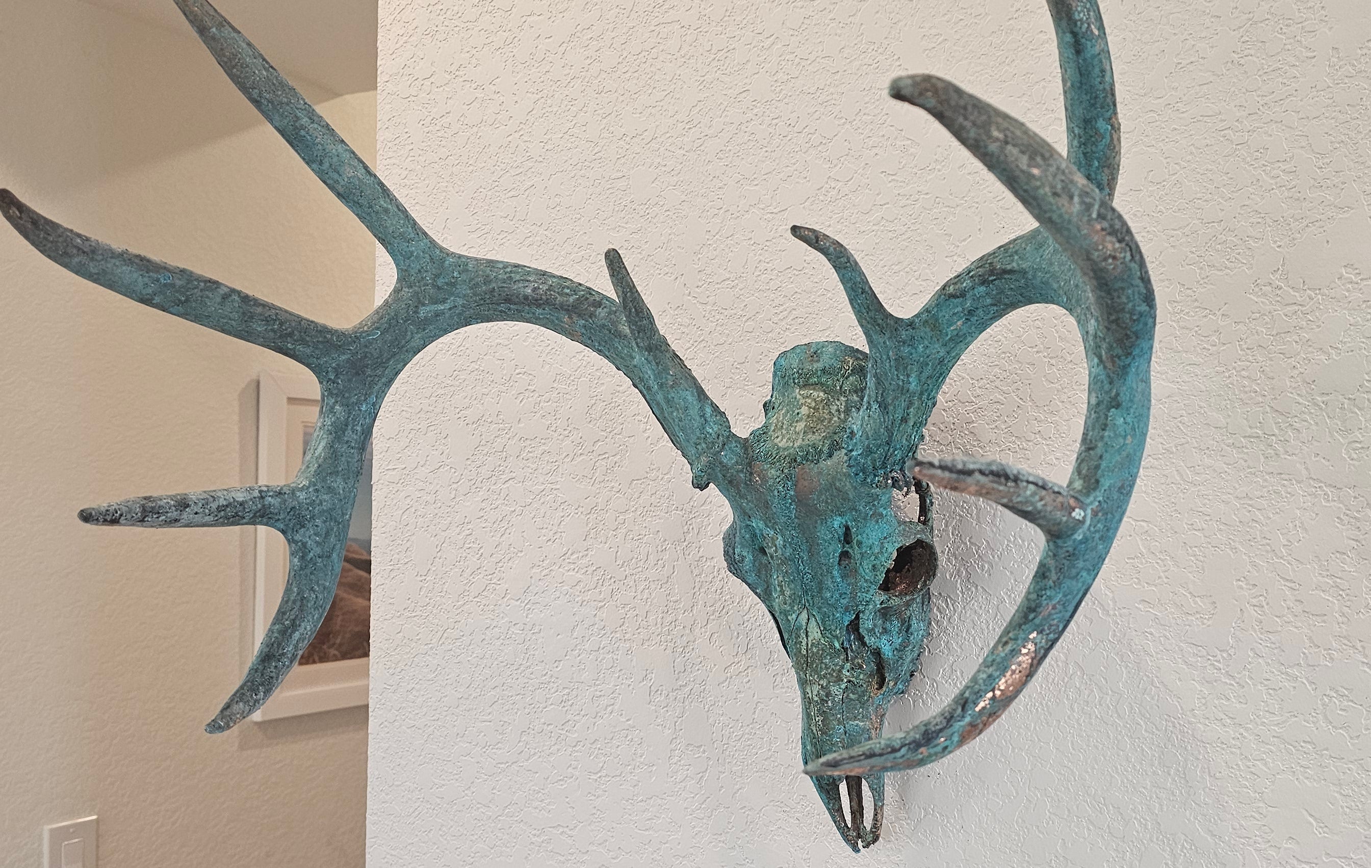Copper Leaf Gilded & Patinated 10pt Whitetail Deer Skull