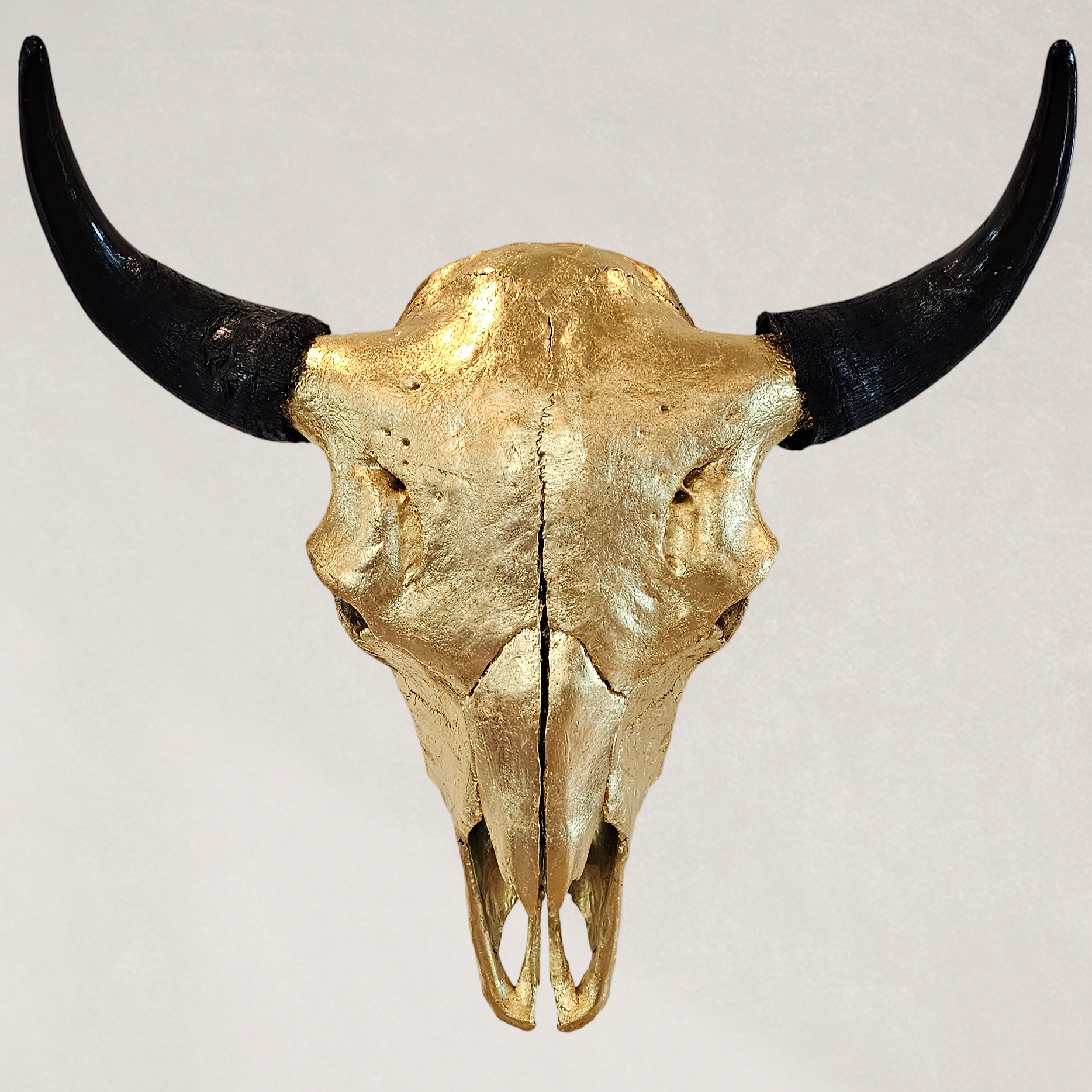 Buffalo Skull – 24K Gold Gilded Skull
