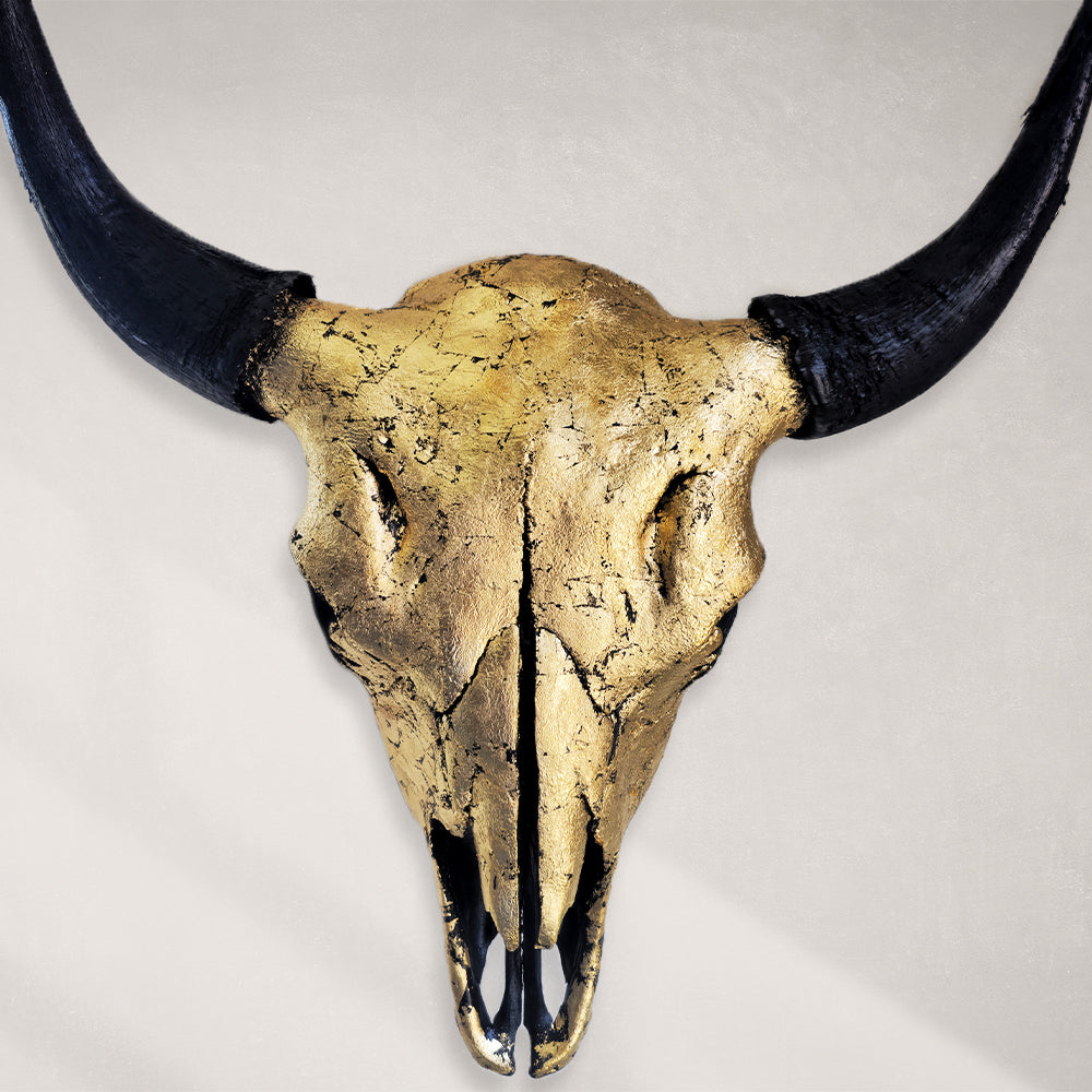 Buffalo Skull – 23K Gold Gilded Buffalo Skull