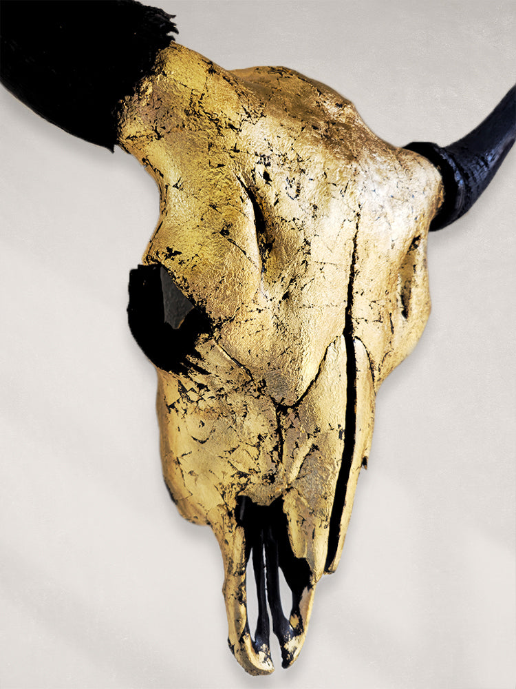 Buffalo Skull – 23K Gold Gilded Buffalo Skull