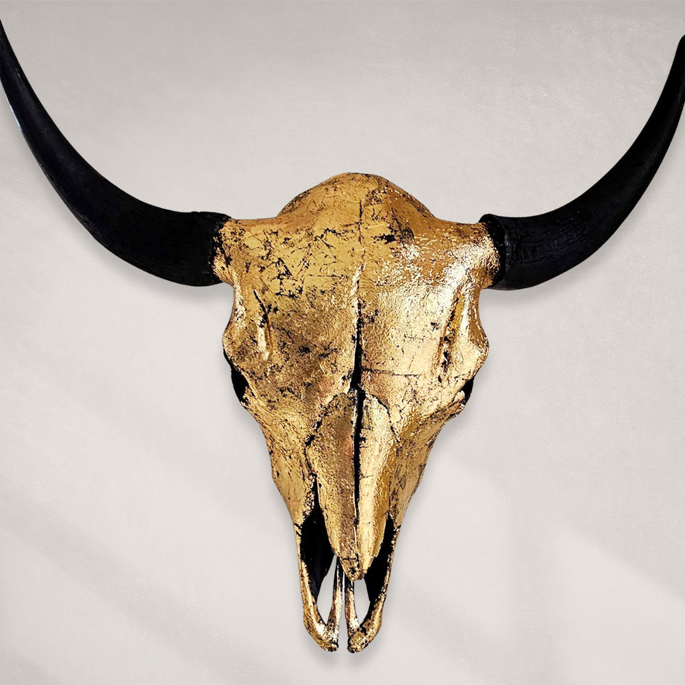 Buffalo Skull – 24K Gold Gilded Large Buffalo #1