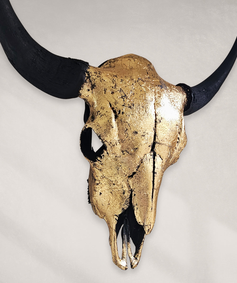 Buffalo Skull – 24K Gold Gilded Large Buffalo #1