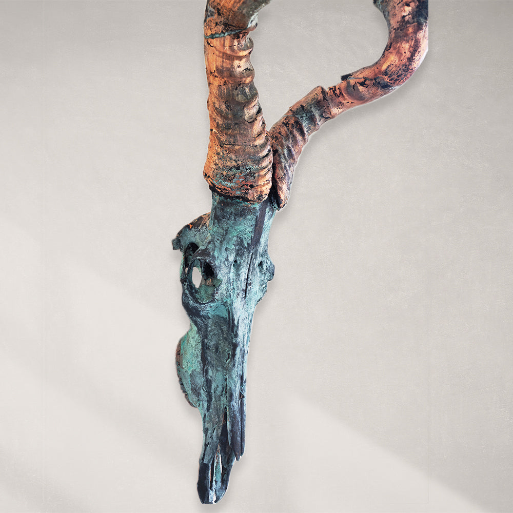 Hartebeest Skull - Copper Leaf Gilded and Patinated