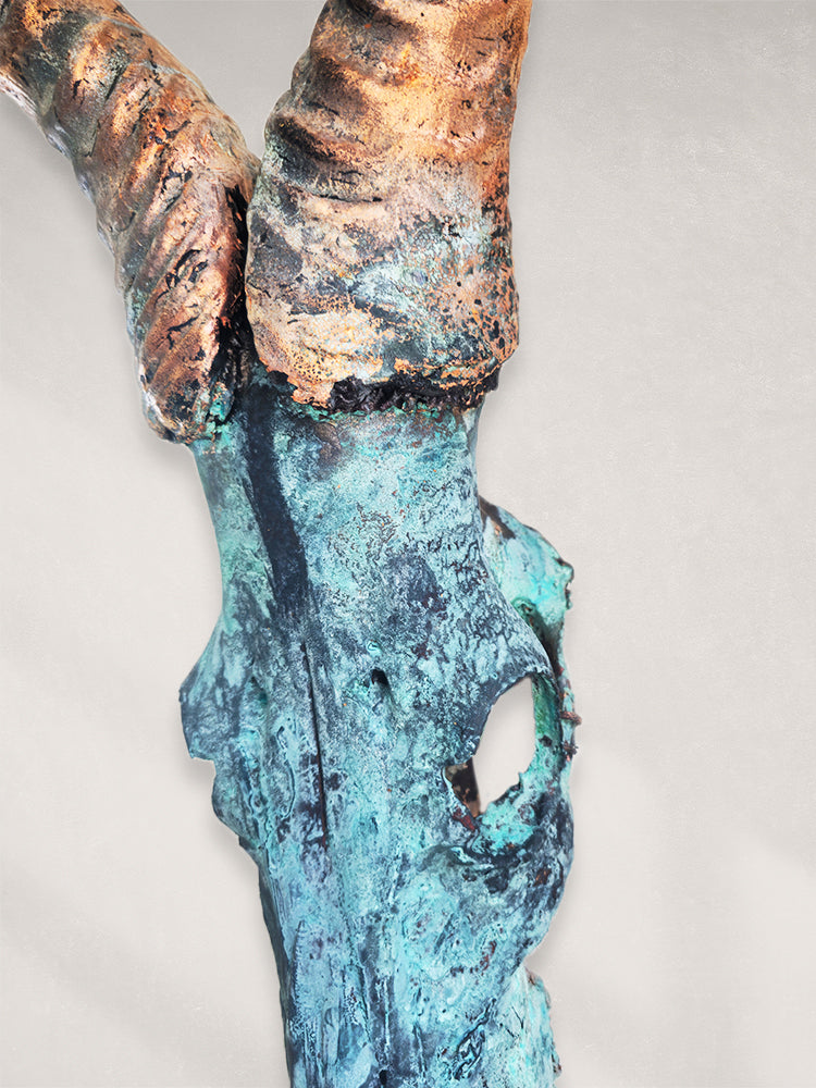 Hartebeest Skull - Copper Leaf Gilded and Patinated