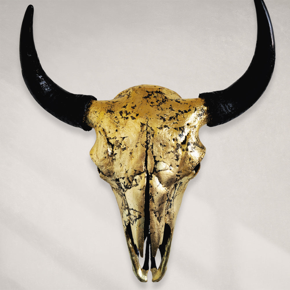 Buffalo Skull – 24K Gold Gilded Skull #2