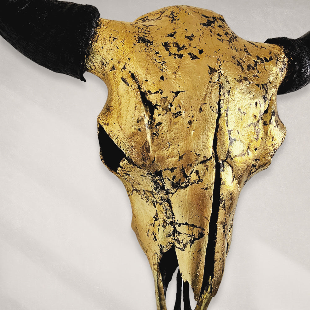 Buffalo Skull – 24K Gold Gilded Skull #2