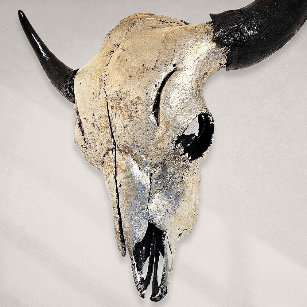Buffalo Skull – Pewter Gilded Skull