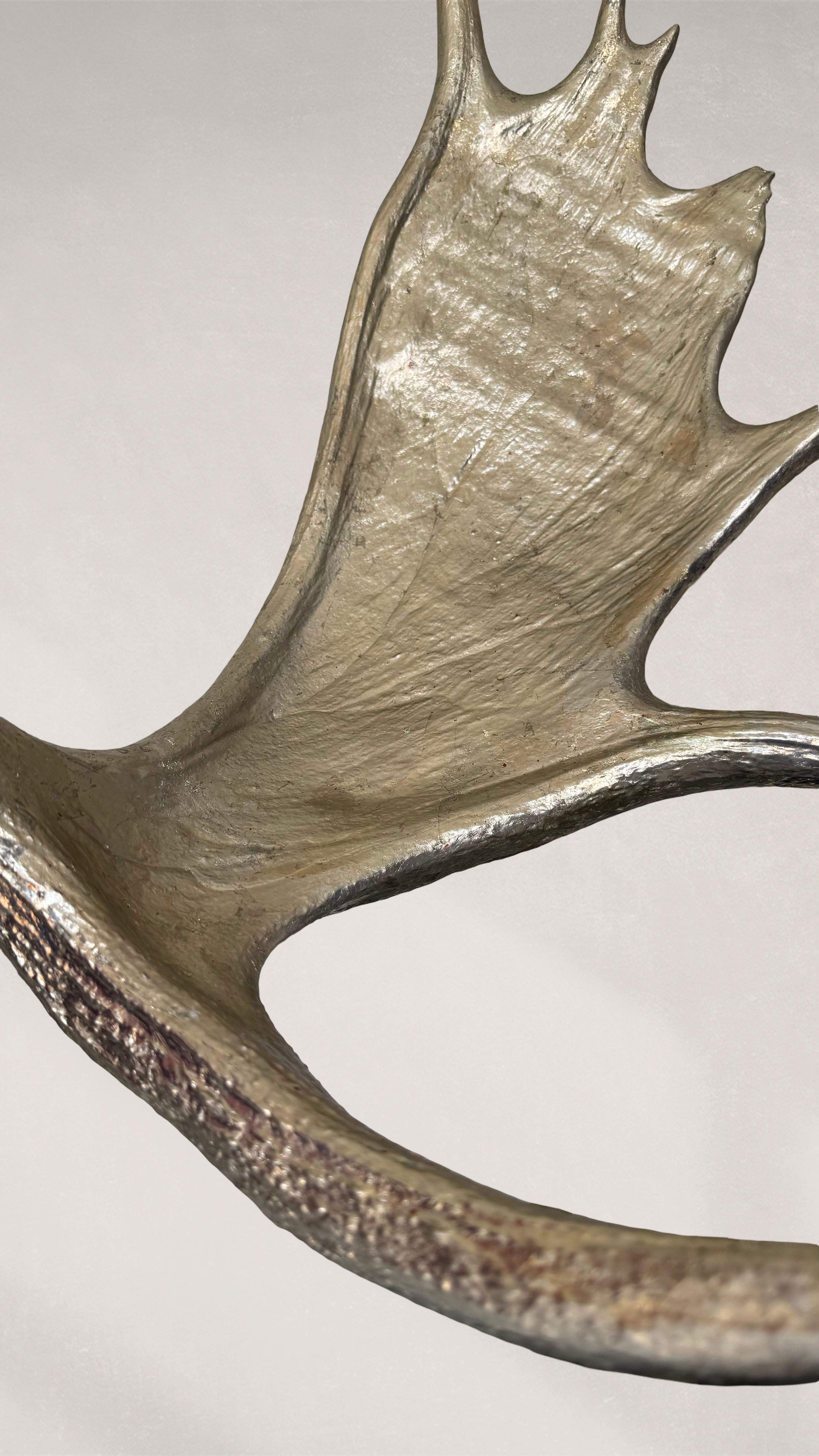 Moose Skull - Gilded Japanese Bronze Colored Silver Leaf with Gilded Pewter Leaf Horns