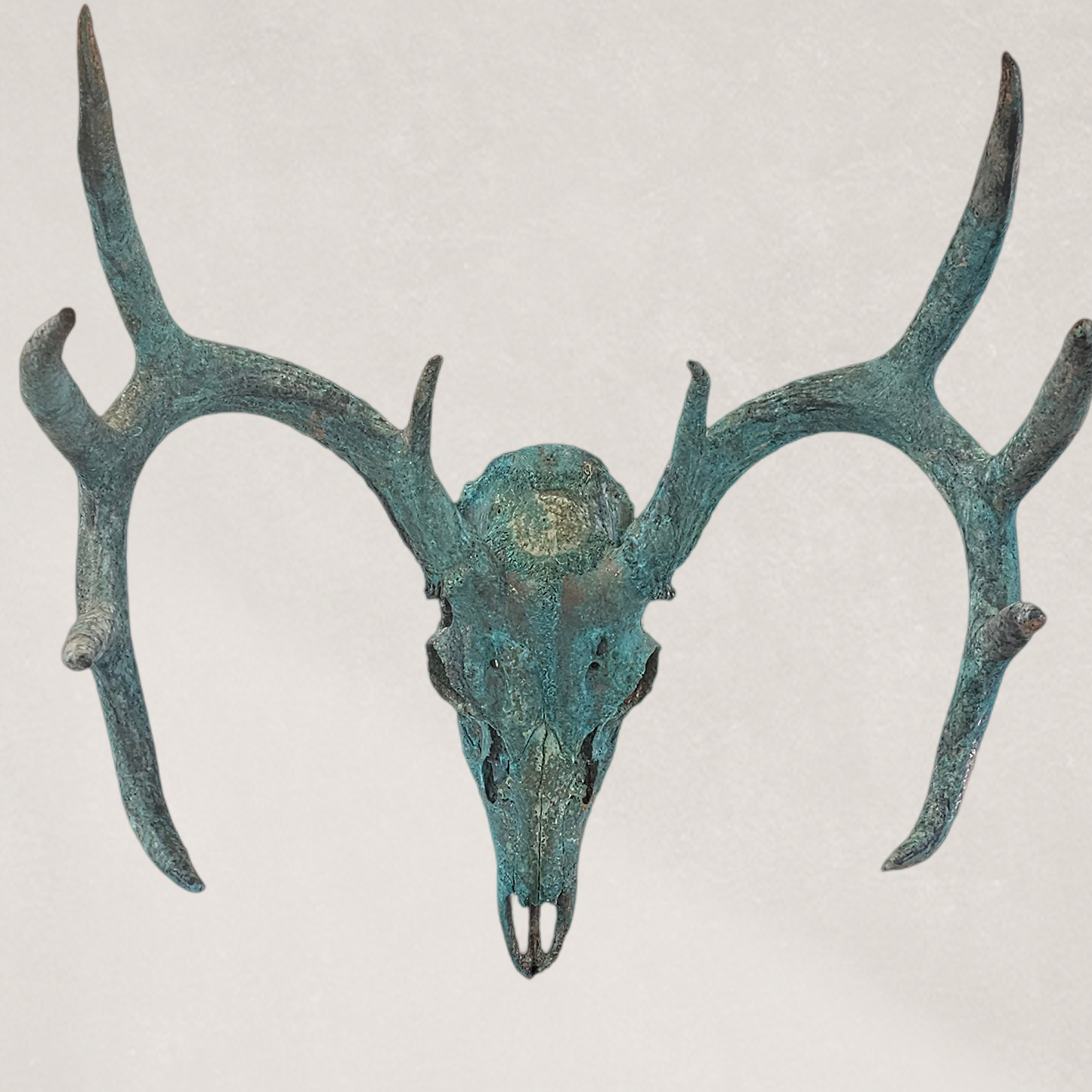 Copper Leaf Gilded & Patinated 10pt Whitetail Deer Skull