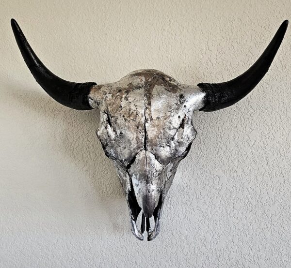Buffalo Skull–Palladium Silver Leafed front
