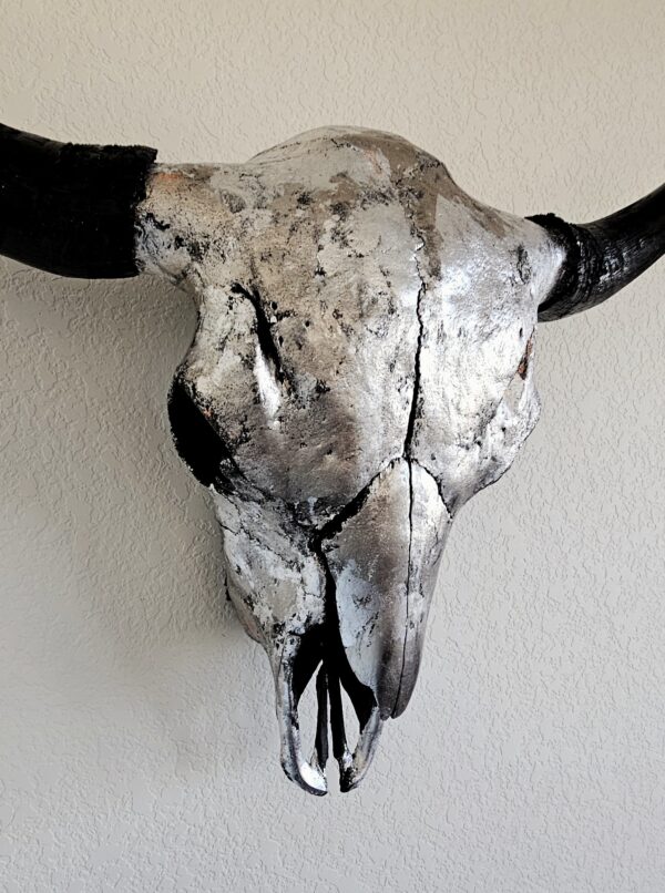Buffalo Skull–Palladium Silver Leafed left