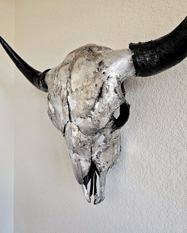 Buffalo Skull–Palladium Silver Leafed right